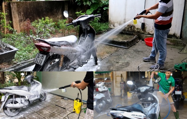 Rửa xe máy đúng cách