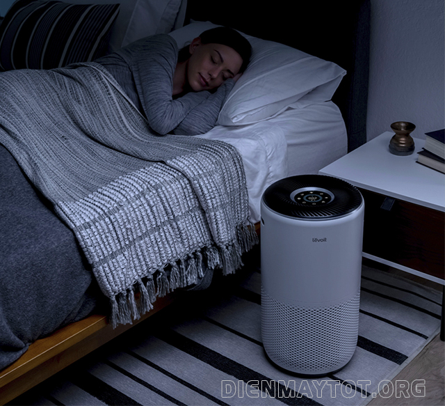Máy lọc không khí mini cho phòng ngủ lọc sạch không khí, tiêu diệt vi khuẩn.