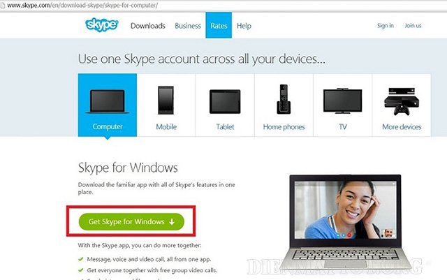 Download Skype về máy tính
